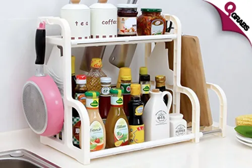 From QR49 Keep Things Sorted with a Dual Shelf Multipurpose Kitchen Rack! (Up to QR178 Value)